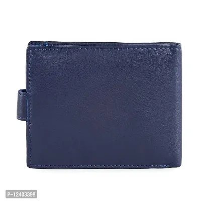 REDHORNS Stylish Genuine Leather Wallet for Men Lightweight Bi-Fold Slim Wallet with Card Holder Slots Purse for Men (WC-A09I_Navy Blue)-thumb4