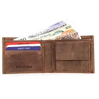 REDHORNS Genuine Leather Wallet for Men Slim Bi-Fold Gents Wallets with ATM Card ID Slots Purse for Men (045-Brown)-thumb1