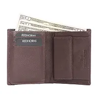 REDHORNS Stylish Genuine Leather Wallet for Men Lightweight Bi-Fold Slim Wallet with Card Holder Slots Purse for Men (WC-AP02D_Dark Brown)-thumb1