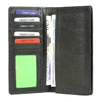 REDHORNS Genuine Leather Regular Card Holder Wallet with Multi Pockets for Men (Green)-thumb1