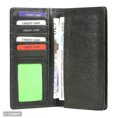 REDHORNS Genuine Leather Regular Card Holder Wallet with Multi Pockets for Men (Green)-thumb2