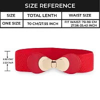 REDHORNS Womens Bowknot Design Belts Casual Thin Female Belts Dress Skirt Waist Elegant Ladies Designer Waistband Free Size (LD85N_Red)-thumb1