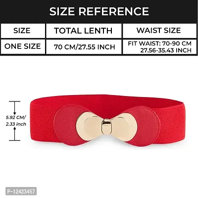 REDHORNS Womens Bowknot Design Belts Casual Thin Female Belts Dress Skirt Waist Elegant Ladies Designer Waistband Free Size (LD85N_Red)-thumb2