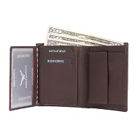 REDHORNS Stylish Genuine Leather Wallet for Men Lightweight Bi-Fold Slim Wallet with Card Holder Slots Purse for Men (WC-AP02D_Dark Brown)-thumb2