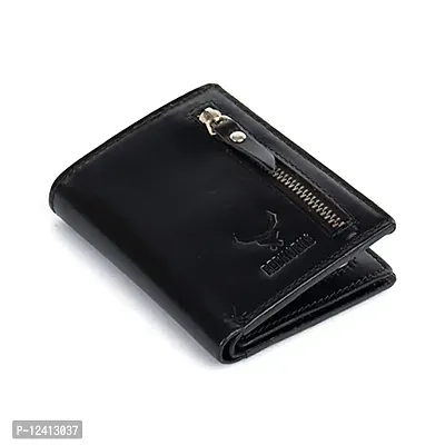 REDHORNS Genuine Leather Wallet for Men Slim Bi-Fold Gents Wallets with ATM Card ID Slots Purse for Men (350A-Black)-thumb4