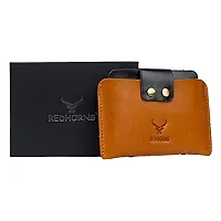 REDHORNS Genuine Leather Regular Card Holder Wallet for Men (Tan)-thumb4