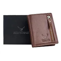 REDHORNS Stylish Genuine Leather Wallet for Men Lightweight Bi-Fold Slim Wallet with Card Holder Slots Purse for Men (WC-350B_Brown)-thumb4