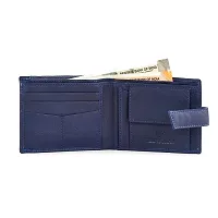 REDHORNS Stylish Genuine Leather Wallet for Men Lightweight Bi-Fold Slim Wallet with Card Holder Slots Purse for Men (A09I_Navy Blue)-thumb2