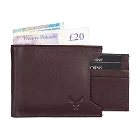 REDHORNS Stylish Genuine Leather Wallet for Men Lightweight Bi-Fold Slim Wallet with Card Holder Slots Purse for Men (1A08D_Redwood Brown)-thumb1