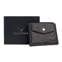 REDHORNS Stylish Genuine Leather Wallet for Men Lightweight Bi-Fold Slim Wallet with Card Holder Slots Purse for Men (ARD006R3_Dark Brown)-thumb4
