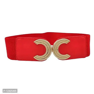 Buy REDHORNS Elastic Fabric Waist Belt for Women Dresses C-Shaped Design  Stretchy Wide Ladies Belt for Saree Girls Jeans - Free Size (LD124N_Red)  Online In India At Discounted Prices