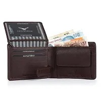 REDHORNS Stylish Genuine Leather Wallet for Men Lightweight Bi-Fold Slim Wallet with Card Holder Slots Purse for Men (WC-629R2_Brown)-thumb2