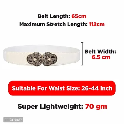 REDHORNS Women Belt Casual Slim Belt Female Belts Dress Skirt Waist Belt Elegant Design Ladies Designer Waistband (LD17WT_White)-thumb5
