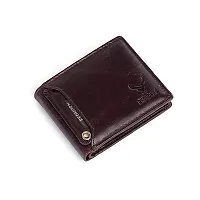 REDHORNS Genuine Leather Wallet for Men Slim Bi-Fold Gents Wallets with ATM Card ID Slots Purse for Men (340L-Cherry)-thumb3