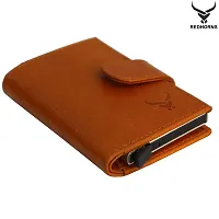 REDHORNS Luxury Premium Genuine Leather Tan Wallets Perfect Size Easy Access Brown Regular Card Holder with Wallet-thumb4