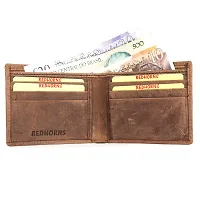 REDHORNS Genuine Leather Wallet for Men Slim Bi-Fold Gents Wallets with ATM Card ID Slots Purse for Men (303-Brown)-thumb1