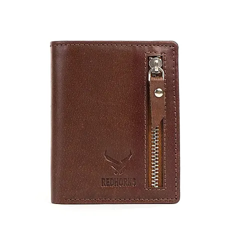 REDHORNS Stylish Genuine Leather Wallet for Men Lightweight Bi-Fold Slim Wallet with Card Holder Slots Purse for Men (WC-350)