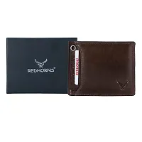 REDHORNS Stylish Genuine Leather Wallet for Men Lightweight Bi-Fold Slim Wallet with Card Holder Slots Purse for Men (WC-340B_Brown)-thumb4