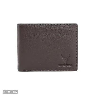 REDHORNS Stylish Genuine Leather Wallet for Men Lightweight Bi-Fold Slim Wallet with Card Holder Slots Purse for Men (WC-A05C_Dark Brown)