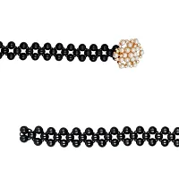 REDHORNS Rhinestone Elastic Waist Belt for Women Dresses Elegant Star Design Stretchy Slim Waistband, Belly Chain Kamarband for Ladies Saree - Free Size (LD7601A2_Black)-thumb4