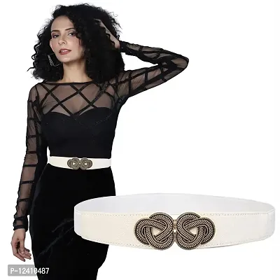 REDHORNS Women Belt Casual Slim Belt Female Belts Dress Skirt Waist Belt Elegant Design Ladies Designer Waistband (LD17WT_White)-thumb3