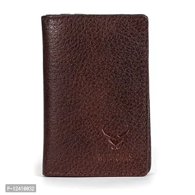 REDHORNS Genuine Leather Bi-fold Card Holder Money Wallet 16-Slot Slim Credit Debit Coin Purse for Men & Women (RD003E_Bombay Brown)-thumb2