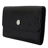 REDHORNS Genuine Leather Card Holder Money Wallet Slim Credit Debit Coin Purse for Men & Women (RD380_Z Black)-thumb3