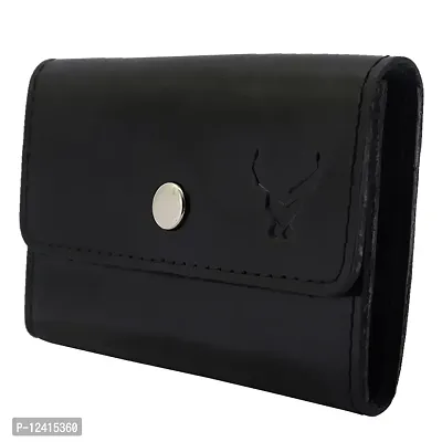 REDHORNS Genuine Leather Card Holder Money Wallet Slim Credit Debit Coin Purse for Men & Women (RD380_Z Black)-thumb4