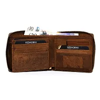 REDHORNS Genuine Leather Wallet for Men Slim Bi-Fold Gents Wallets with ATM Card ID Slots Purse for Men (727LH-Light Brown)-thumb1