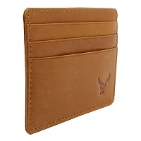 REDHORNS Genuine Leather Card Holder Money Wallet 3-Slot Slim Credit Debit Coin Purse for Men & Women (RD379F_Tan)-thumb4