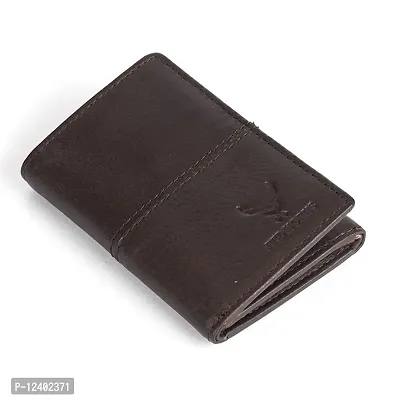 REDHORNS Stylish Genuine Leather Wallet for Men Lightweight Tri-Fold Slim Wallet with Card Holder Slots Purse for Men (WC-TF02R2_Brown)-thumb4