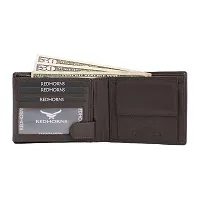 REDHORNS Stylish Genuine Leather Wallet for Men Lightweight Bi-Fold Slim Wallet with Card Holder Slots Purse for Men (WC-A05C_Dark Brown)-thumb1