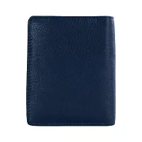 REDHORNS Stylish Genuine Leather Wallet for Men Lightweight Bi-Fold Slim Wallet with Card Holder Slots Purse for Men (AP02I_Navy Blue)-thumb3