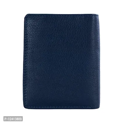 REDHORNS Stylish Genuine Leather Wallet for Men Lightweight Bi-Fold Slim Wallet with Card Holder Slots Purse for Men (AP02I_Navy Blue)-thumb4