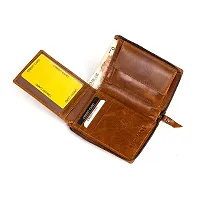 REDHORNS Genuine Leather Wallet for Men Slim Bi-Fold Gents Wallets with ATM Card ID Slots Purse for Men (1101F-Tan)-thumb2