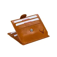 REDHORNS Genuine Leather Card Holder Money Wallet 9-Slot Slim Credit Debit Coin Purse for Men  Women (RD375F_Tan)-thumb2