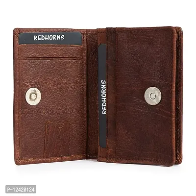 REDHORNS Genuine Leather Magnetic Card Holder Cognac Slim Stylish Credit Debit ATM Holder Wallet Lightweight for Men Women with Gift Premium Pocket Sized-thumb2