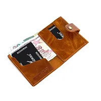 REDHORNS Stylish Genuine Leather Wallet for Men Lightweight Bi-Fold Slim Wallet with Card Holder Slots Purse for Men (RD351R6_Tan)-thumb3