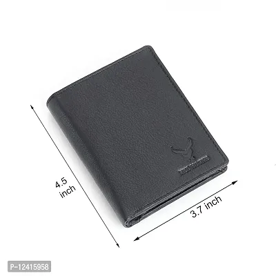 REDHORNS Stylish Genuine Leather Wallet for Men Lightweight Bi-Fold Slim Wallet with Card Holder Slots Purse for Men (A07R1_Black)-thumb5