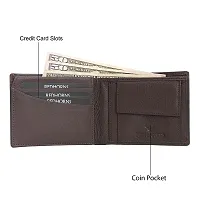 REDHORNS Stylish Genuine Leather Wallet for Men Lightweight Bi-Fold Slim Wallet with Card Holder Slots Purse for Men (V_A03R4_Redwood Brown)-thumb3