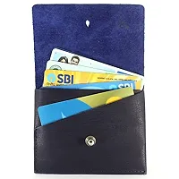 REDHORNS Genuine Leather Card Holder Money Wallet Slim Credit Debit Coin Purse for Men & Women (RD381I_Blue)-thumb2