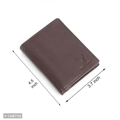 REDHORNS Stylish Genuine Leather Wallet for Men Lightweight Bi-Fold Slim Wallet with Card Holder Slots Purse for Men (RA06R4_Redwood Brown)-thumb4