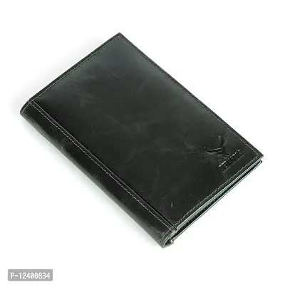 REDHORNS Genuine Leather Regular Wallet Card Holder with Multi Pockets for Men (Black)-thumb5