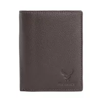 REDHORNS Stylish Genuine Leather Wallet for Men Lightweight Bi-Fold Slim Wallet with Card Holder Slots Purse for Men (RA06R3_Dark Brown)-thumb1