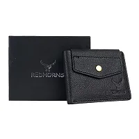 REDHORNS Stylish Genuine Leather Wallet for Men Lightweight Bi-Fold Slim Wallet with Card Holder Slots Purse for Men (RD006A_Black)-thumb4