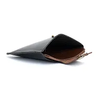 REDHORNS Genuine Leather Regular Mini Wallet Card Holder for Men & Women (Black)-thumb2