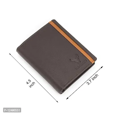 REDHORNS Stylish Genuine Leather Wallet for Men Lightweight Bi-Fold Slim Wallet with Card Holder Slots Purse for Men (RAP02R3_Dark Brown)-thumb4