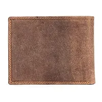 REDHORNS Stylish Genuine Leather Wallet for Men Lightweight Bi-Fold Slim Wallet with Card Holder Slots Purse for Men (_045_Brown)-thumb4