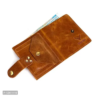 REDHORNS Stylish Genuine Leather Wallet for Men Lightweight Bi-Fold Slim Wallet with Card Holder Slots Purse for Men (RD351R6_Tan)-thumb5