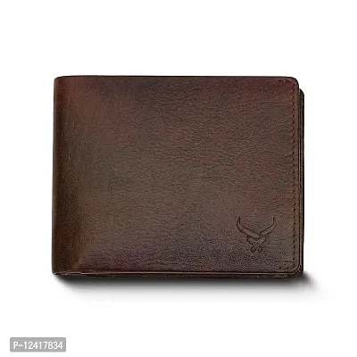 REDHORNS Top Grain Genuine Leather Wallet for Men | Brown Ultra Slim  Compact Purse | Handcrafted Ultra Strong Stitching | Zip with 9 Card Slots | Hidden Pockets with ID Slots - WM-621E (B. Brown)-thumb0